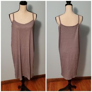 5/$25 Global Work Comfy Gray Casual Rib Knit Dress Est Size Large